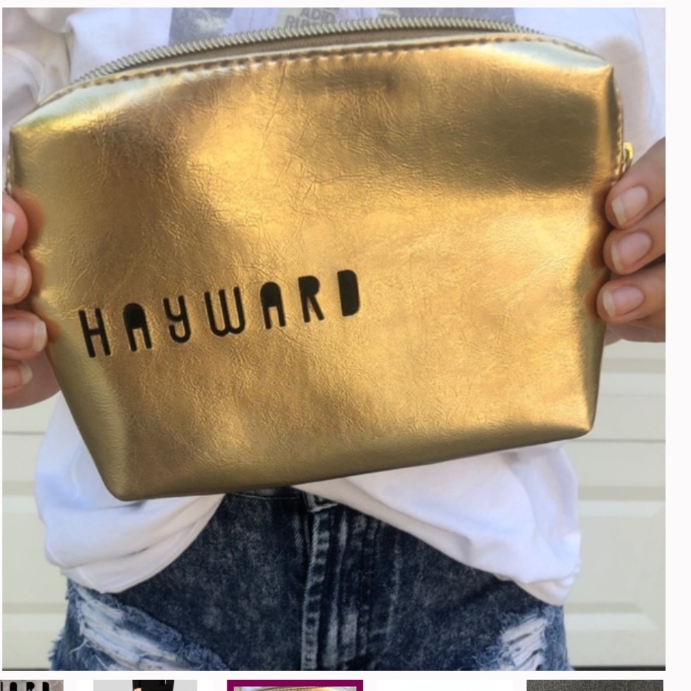 Hayward Gold Makeup Baglike new zip top inside clean open to offers